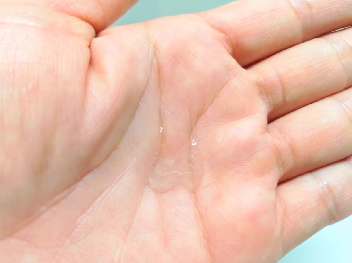 爽快柑シャンプー手に乗せるとこんな感じ